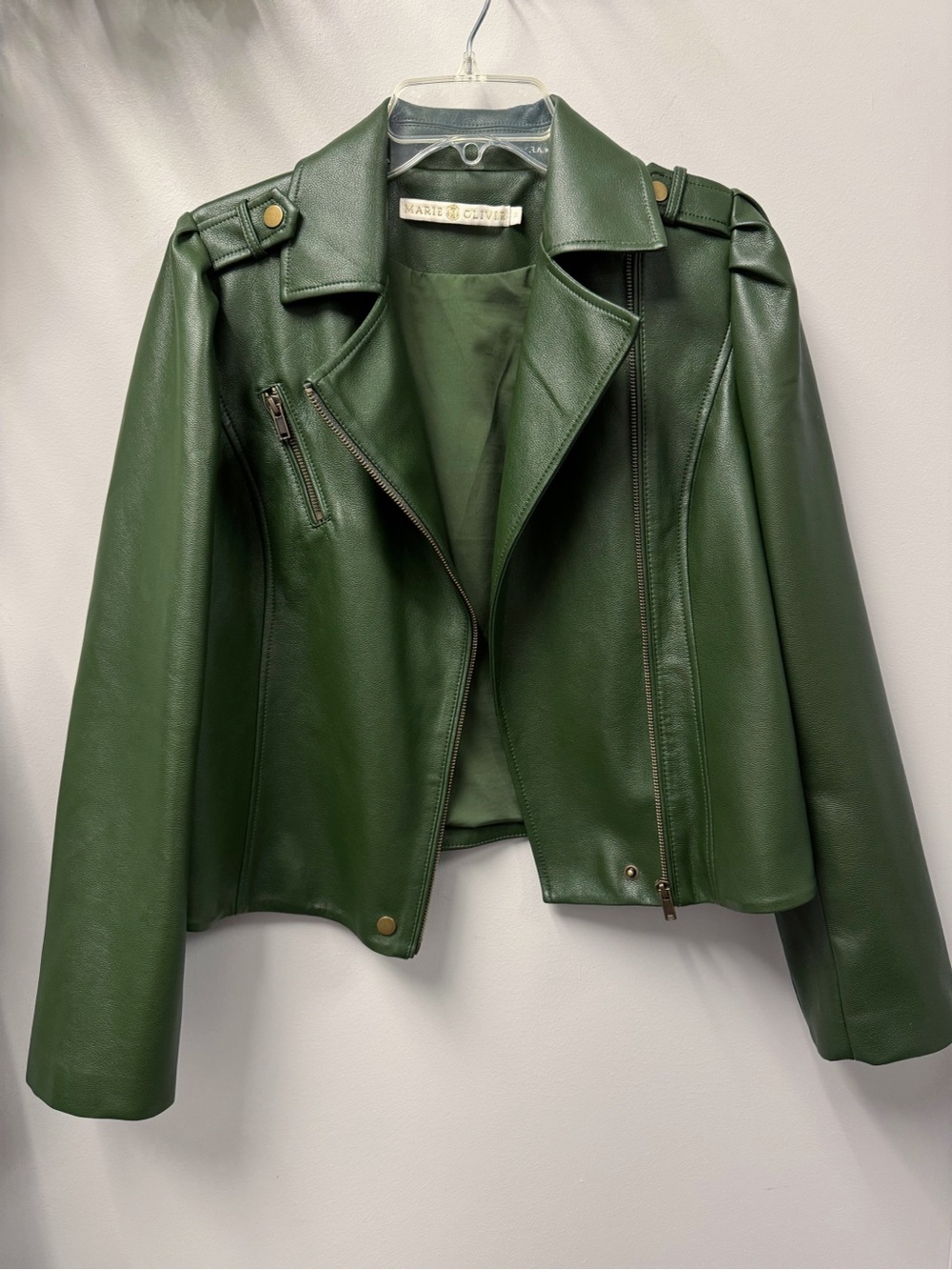 Marie Oliver Maeve Moto Jacket Green size medium